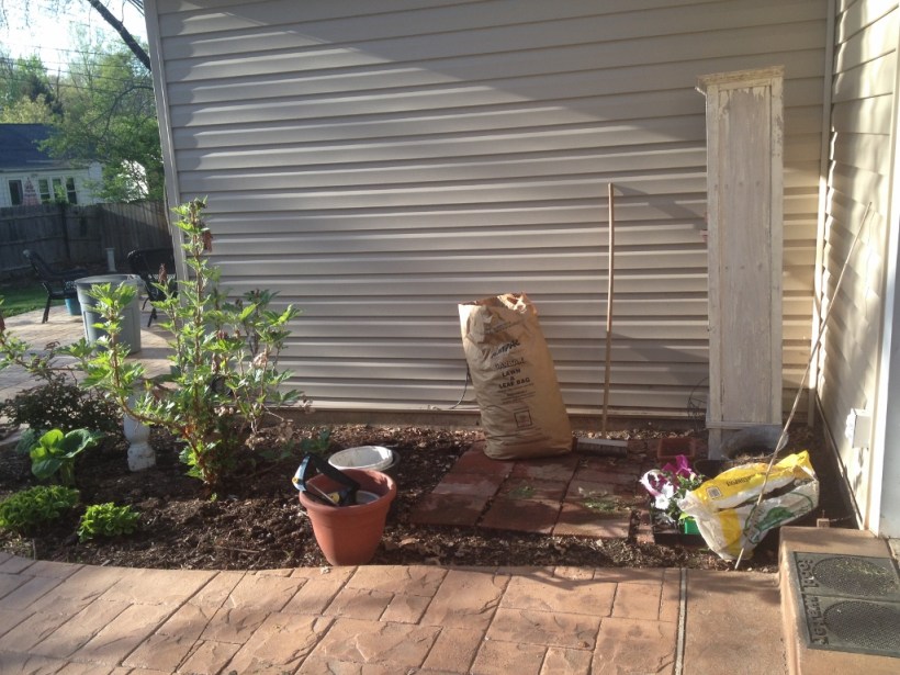 The view from the gate...not a welcome one, according to my older and wiser sisters. A clean up of the area commenced in 2014, and plantings were installed.